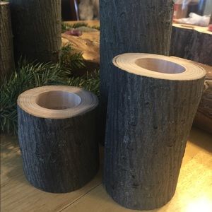 Wood pillar candle holders